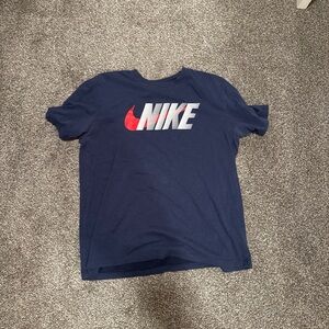 Nike Dark Blue Tee with Red Swoosh